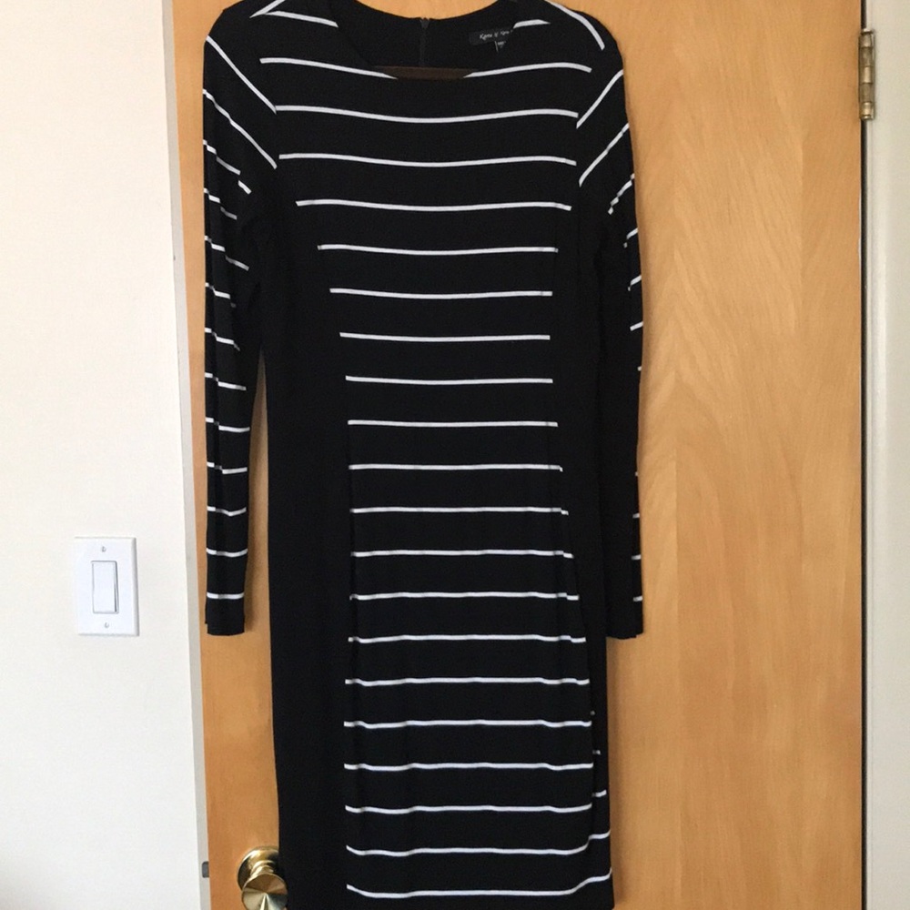 B&W back zip cotton dress